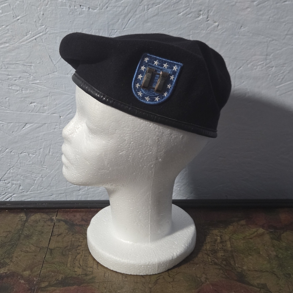 DSCP Garrison Collection U.S. Army Black Beret W/Captain's Flash